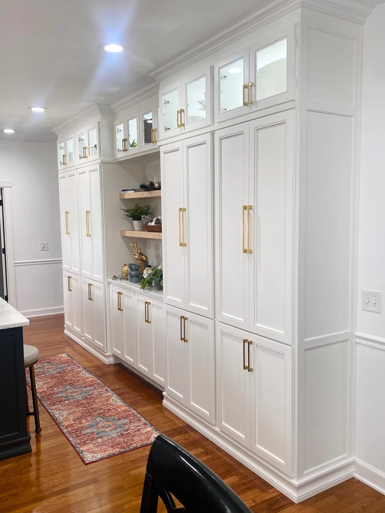 Floor-to-ceiling white built-ins