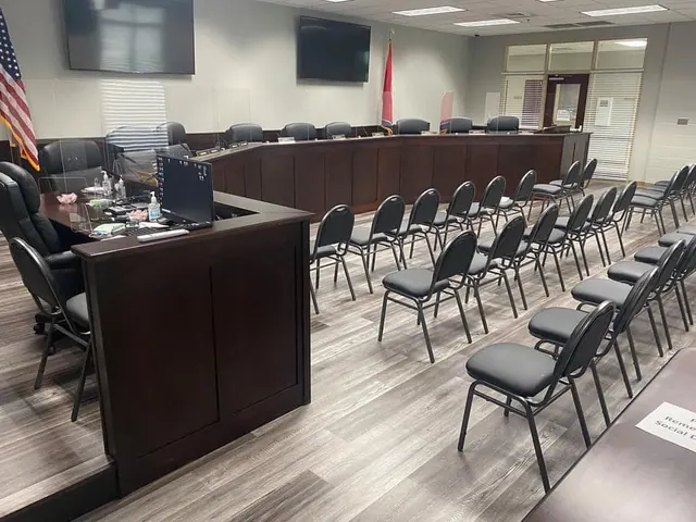 Commercial meeting chamber podium and dais cabinetry